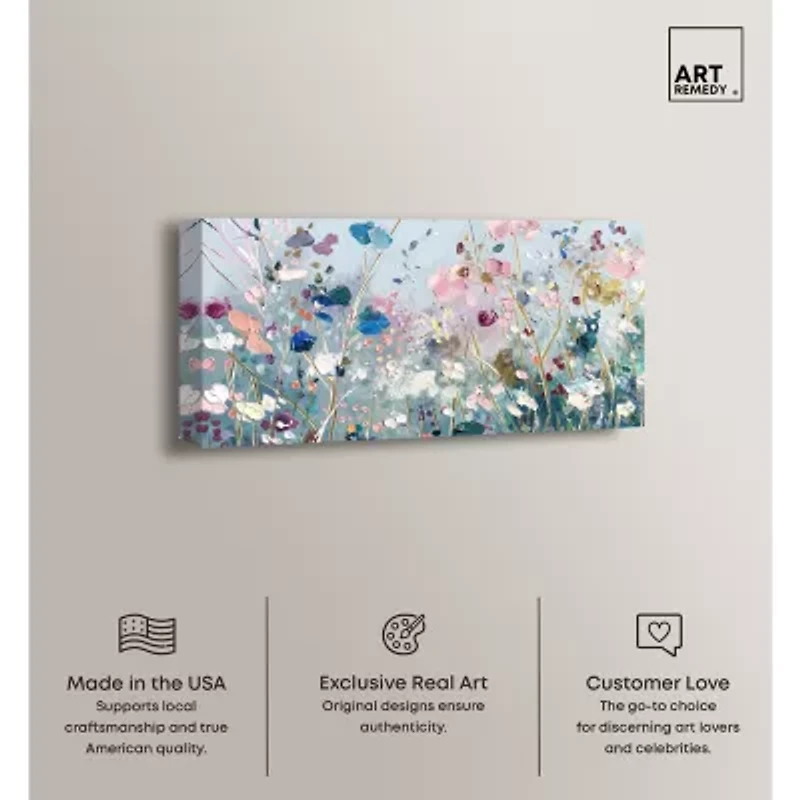 ART REMEDY® Art Remedy "Blue Forest Ii" Giclee Canvas Print, Floral And Botanical Canvas Art