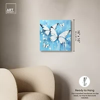 ART REMEDY® Art Remedy "Textured Blue Butterflies" Giclee Canvas Print