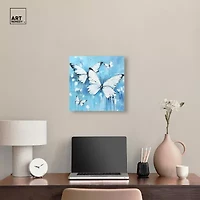 ART REMEDY® Art Remedy "Textured Blue Butterflies" Giclee Canvas Print