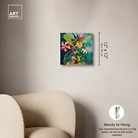 ART REMEDY® "Vase Of Bright Tropical Flowers Ii" Giclee Floral And Botanical Canvas Art