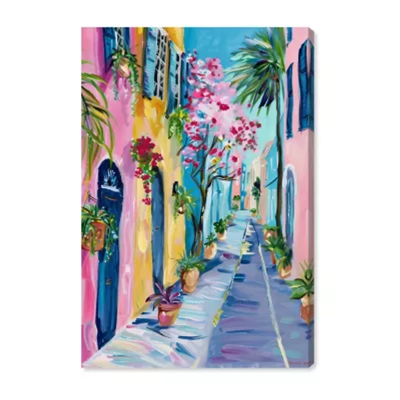 ART REMEDY® Art Remedy "The Colorful Streets" Giclee Canvas Print, Cities And Skylines Canvas Art