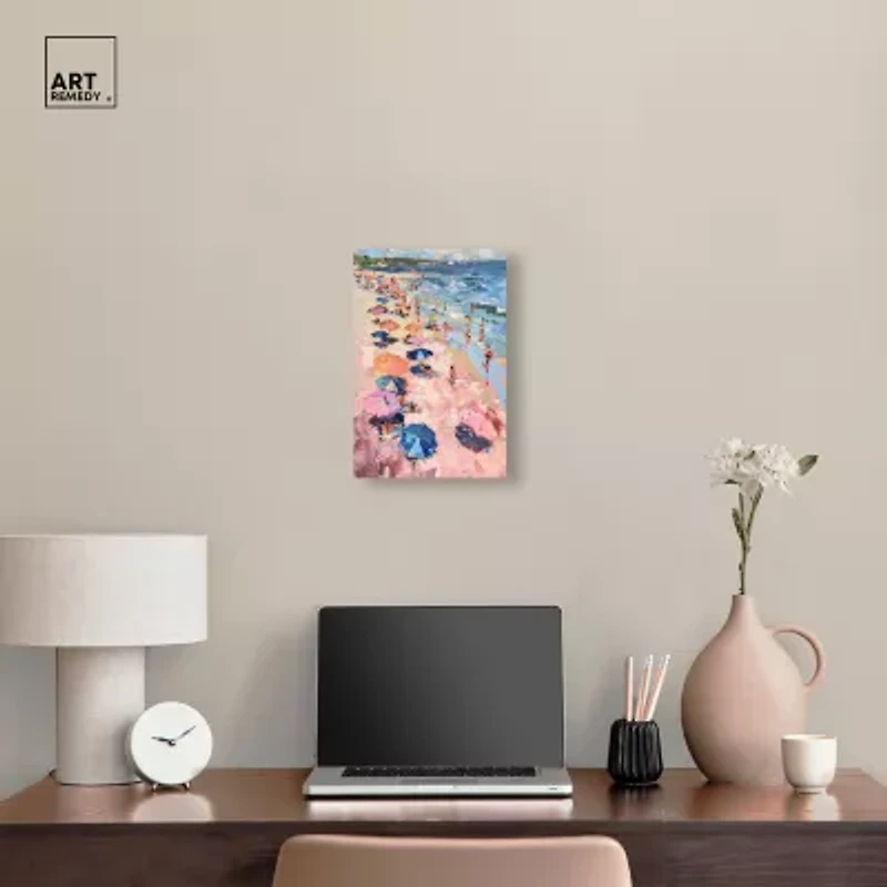 ART REMEDY® Art Remedy "Beach Side Joys" Giclee Canvas Print, Nautical And Coastal Canvas Art