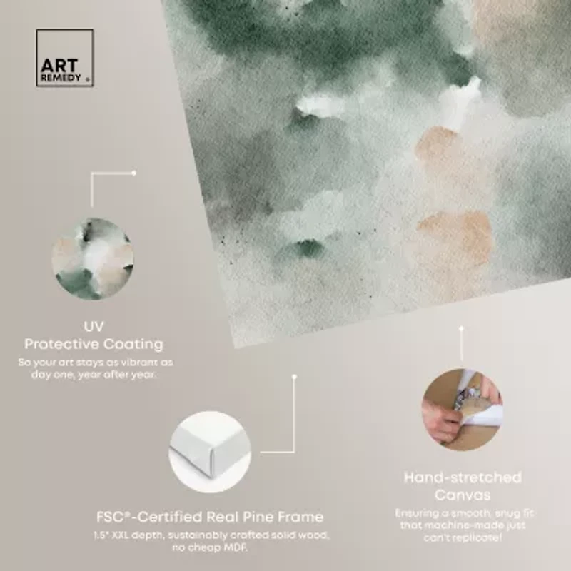 ART REMEDY® Art Remedy "Smoky And Blush Shadows" Giclee Canvas Print, Abstract Canvas Art