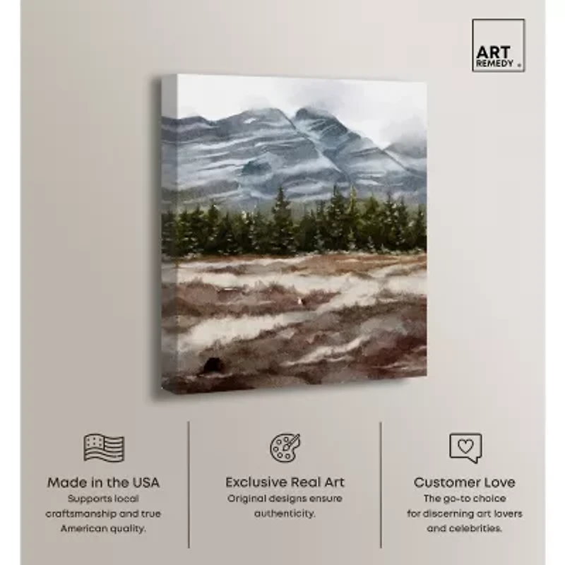 ART REMEDY® Art Remedy "February Rocks Landscape" Giclee Canvas Print, Nature And Landscape Canvas Art
