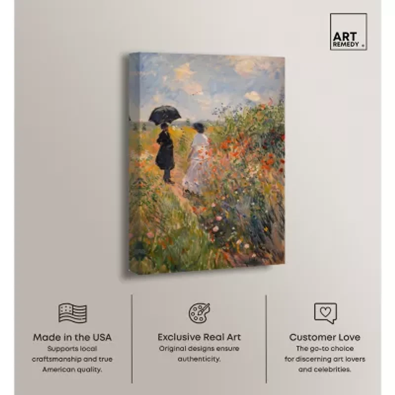 ART REMEDY® Art Remedy "Dawn Floral Mist Panoramic" Giclee Canvas Print