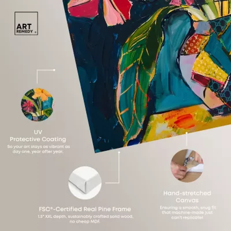 ART REMEDY® Art Remedy "Vase Of Tropical Flowers Ii" Giclee Canvas Print
