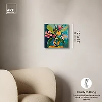 ART REMEDY® Art Remedy "Vase Of Tropical Flowers Ii" Giclee Canvas Print