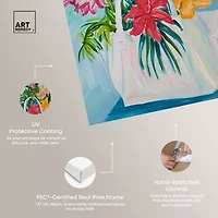 ART REMEDY® Art Remedy "Tropical Flower Bag" Giclee Canvas Print, Floral And Botanical Canvas Art
