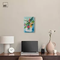 ART REMEDY® Art Remedy "Tropical Flower Bag" Giclee Canvas Print, Floral And Botanical Canvas Art