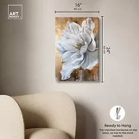 ART REMEDY® "Bloom White Petals" Giclee Canvas Print, Floral And Botanical Canvas Art