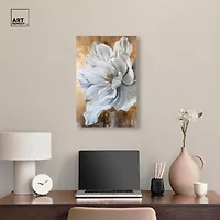 ART REMEDY® "Bloom White Petals" Giclee Canvas Print, Floral And Botanical Canvas Art