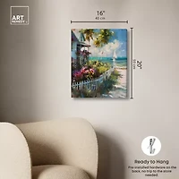 ART REMEDY® "Local Beach House" Giclee Nautical And Coastal Canvas Art