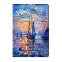 ART REMEDY® "Night Sea Breeze" Giclee Nautical And Coastal Canvas Art
