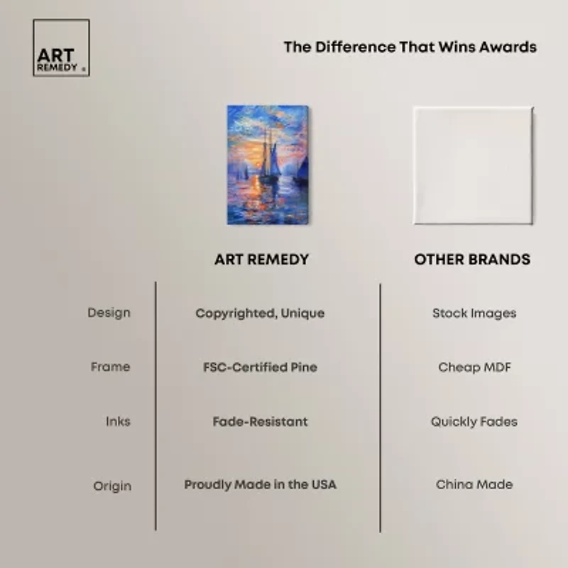 ART REMEDY® "Night Sea Breeze" Giclee Nautical And Coastal Canvas Art