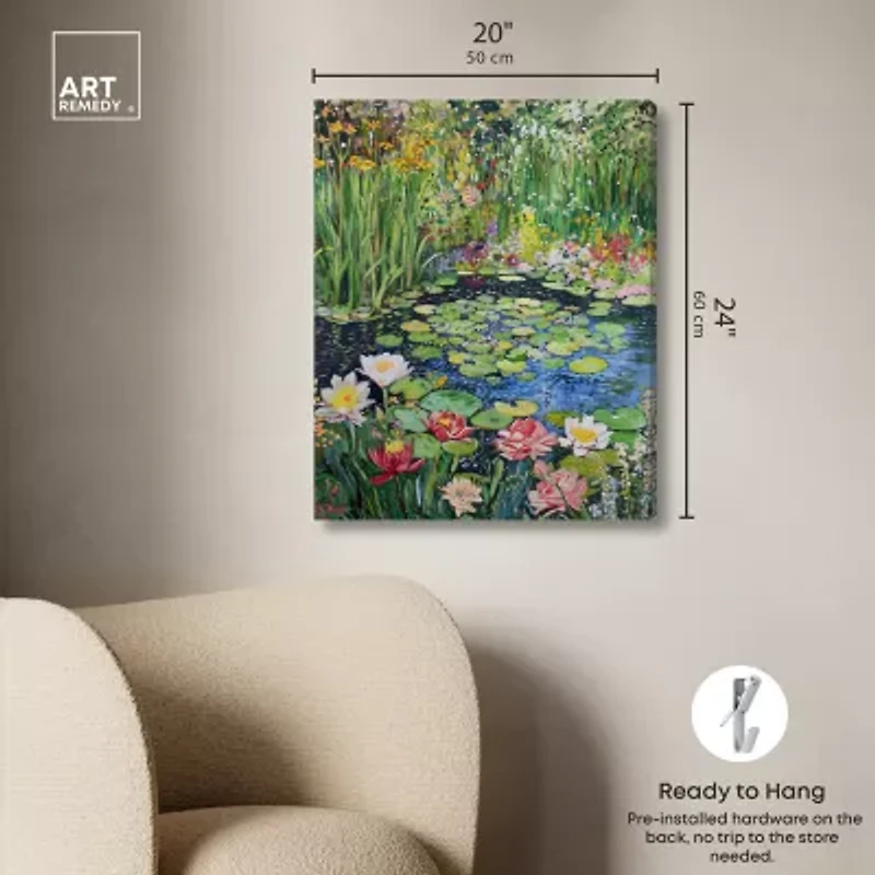 ART REMEDY® "Impressionist Pond" Giclee Nature And Landscape Canvas Art