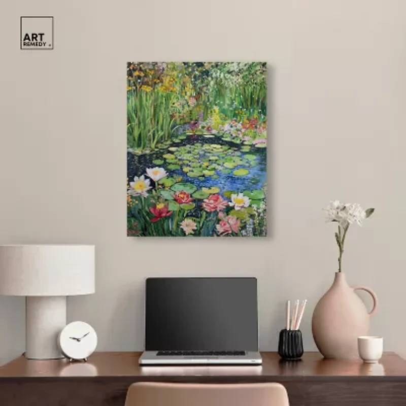 ART REMEDY® "Impressionist Pond" Giclee Nature And Landscape Canvas Art