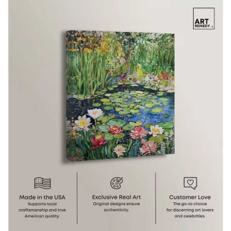 ART REMEDY® "Impressionist Pond" Giclee Nature And Landscape Canvas Art