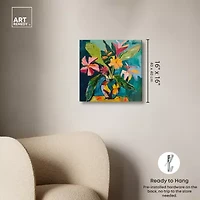 ART REMEDY® Art Remedy "Vase Of Bright Tropical Flowers Ii" Giclee Canvas Print, Floral And Botanical Canvas Art