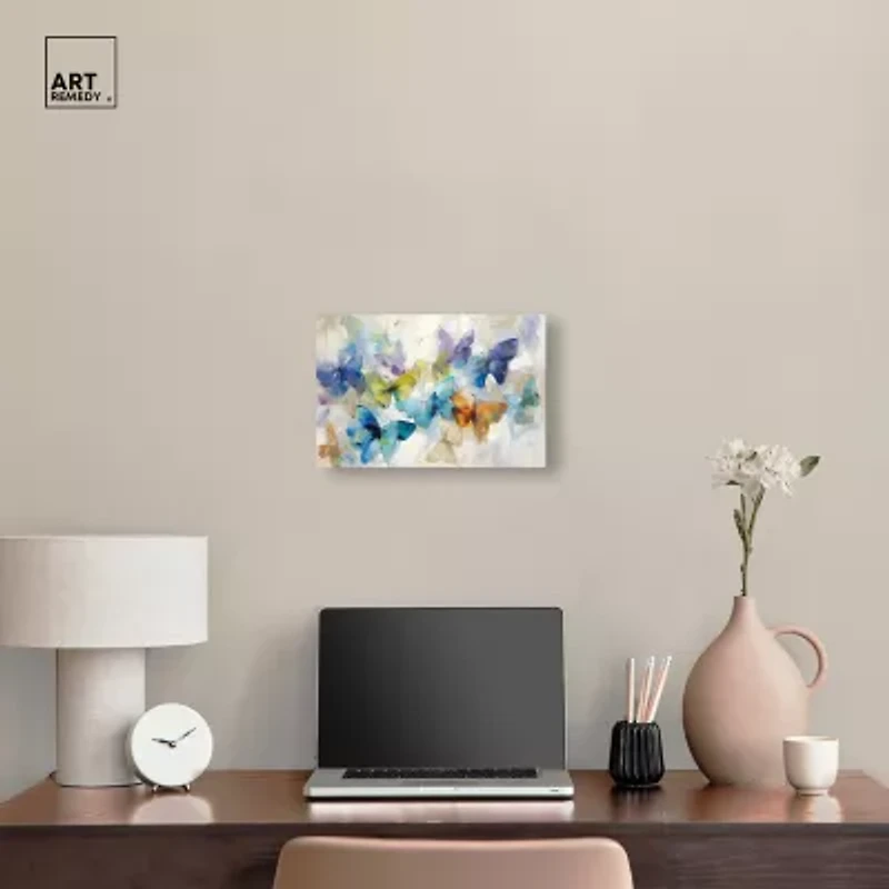 ART REMEDY® "Fluttering Butterflies" Giclee Animals Canvas Art