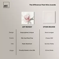 ART REMEDY® "Faded Blush Rose" Giclee Floral And Botanical Canvas Art