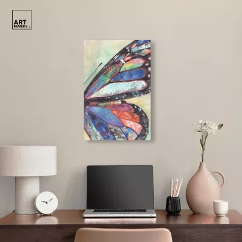 ART REMEDY® Art Remedy "Butterfly Part Ii" Giclee Canvas Print, Animals Canvas Art