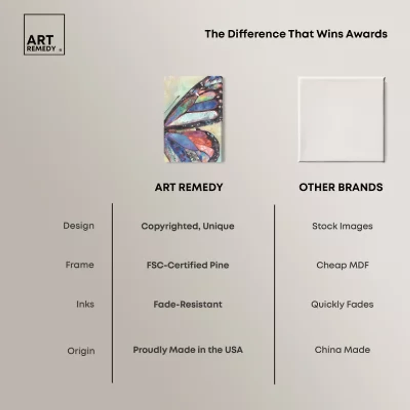 ART REMEDY® Art Remedy "Butterfly Part Ii" Giclee Canvas Print, Animals Canvas Art