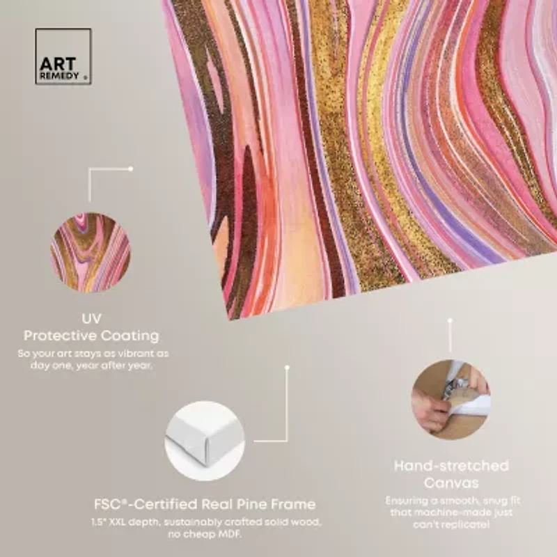 ART REMEDY® "Doll Memories - Pink Geode" Giclee Abstract Canvas Art