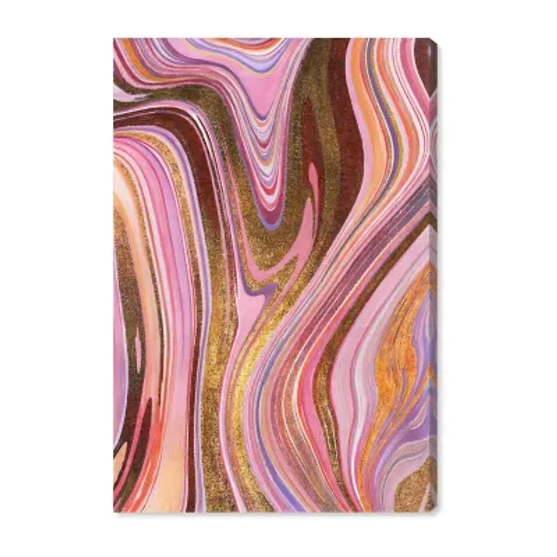 ART REMEDY® "Doll Memories - Pink Geode" Giclee Abstract Canvas Art