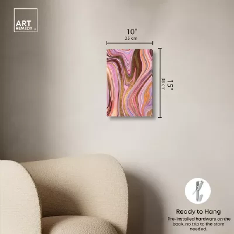 ART REMEDY® "Doll Memories - Pink Geode" Giclee Abstract Canvas Art