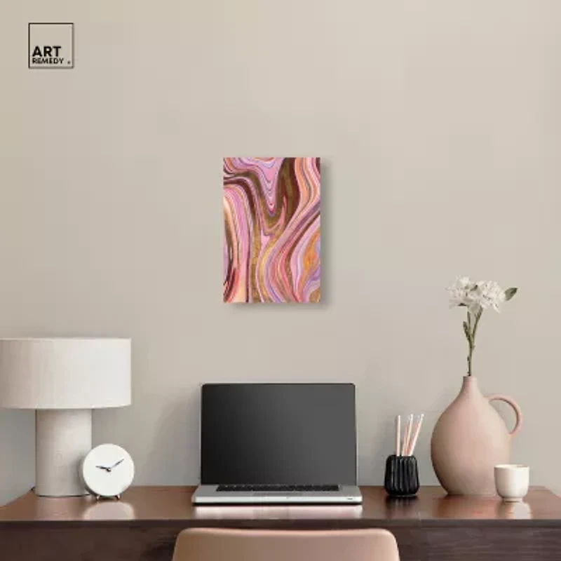 ART REMEDY® "Doll Memories - Pink Geode" Giclee Abstract Canvas Art