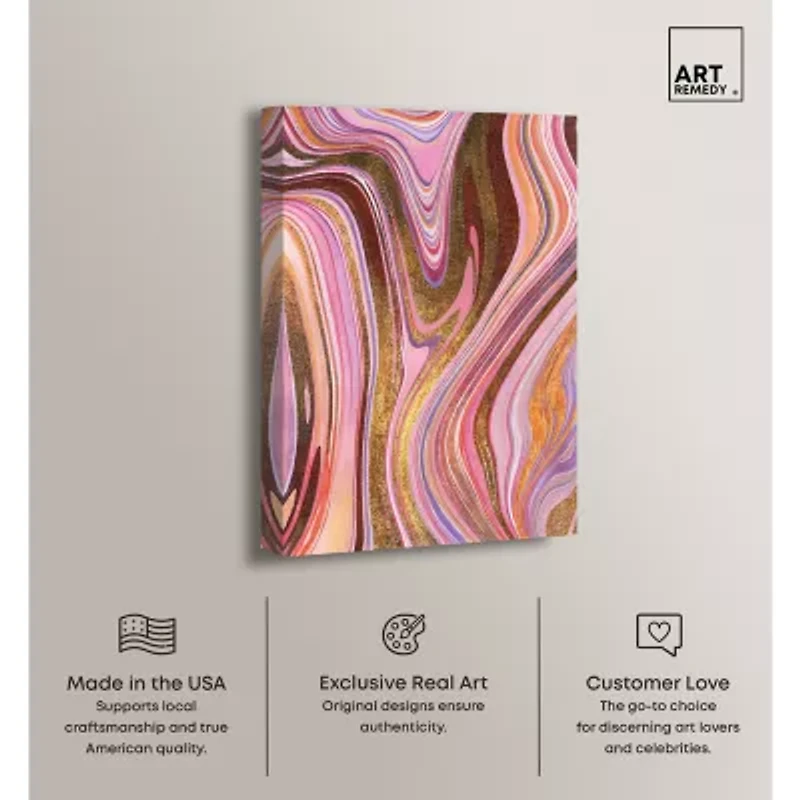 ART REMEDY® "Doll Memories - Pink Geode" Giclee Abstract Canvas Art