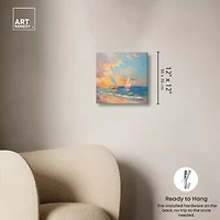 ART REMEDY® "Sailboats In The Sunset" Giclee Nautical And Coastal Canvas Art