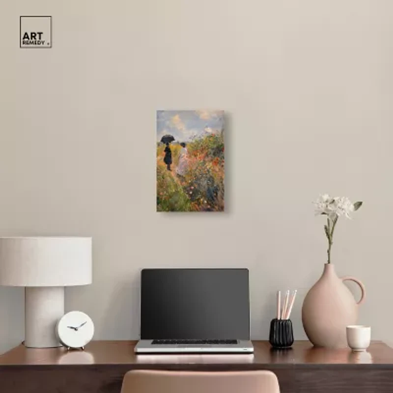 ART REMEDY® "Dawn Floral Mist Panoramic" Giclee Classic And Figurative Canvas Art