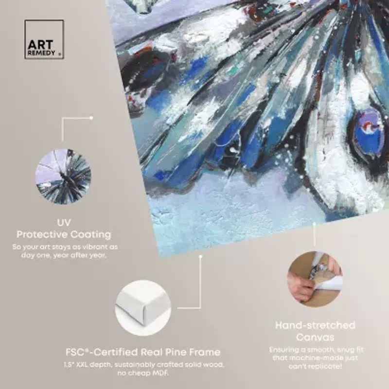 ART REMEDY® Art Remedy "Butterfly Trio" Giclee Canvas Print, Animals Canvas Art