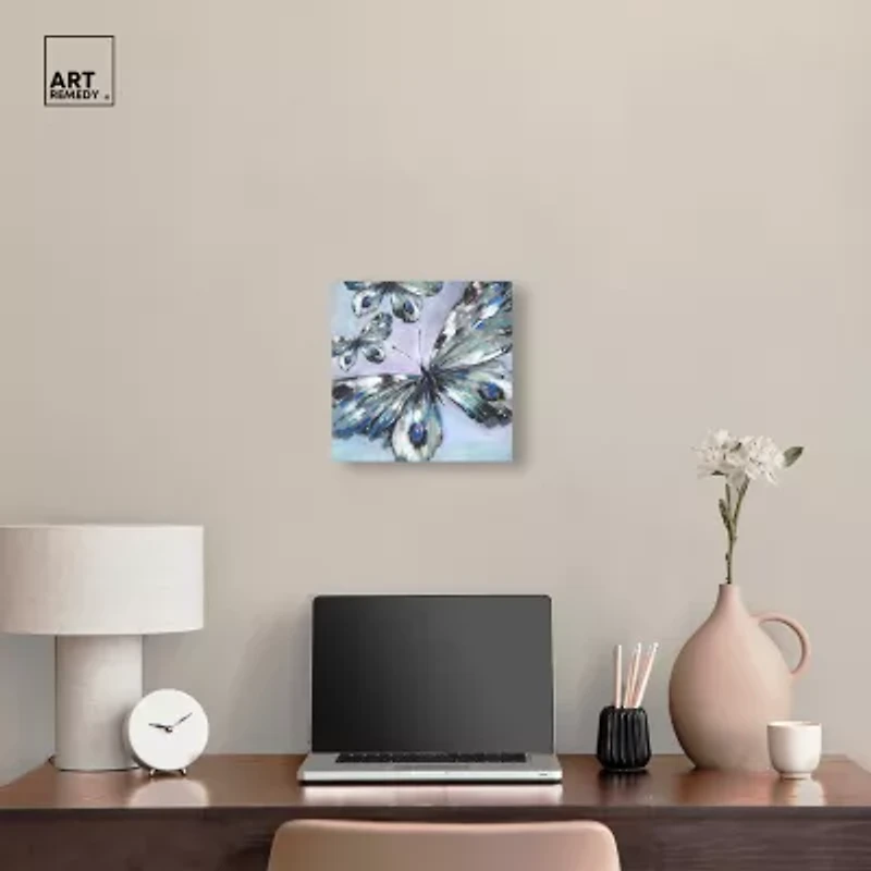 ART REMEDY® Art Remedy "Butterfly Trio" Giclee Canvas Print, Animals Canvas Art