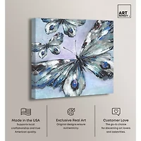 ART REMEDY® Art Remedy "Butterfly Trio" Giclee Canvas Print, Animals Canvas Art