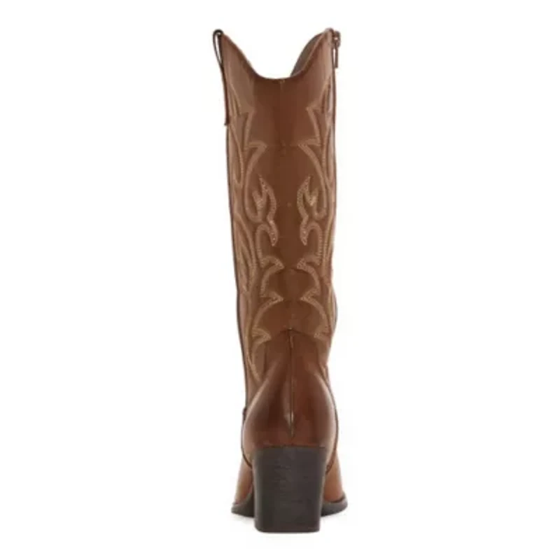 Pop Womens Barry Block Heel Cowboy Boots
