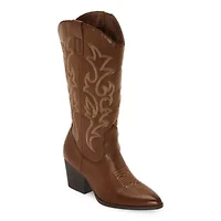 Pop Womens Barry Block Heel Cowboy Boots