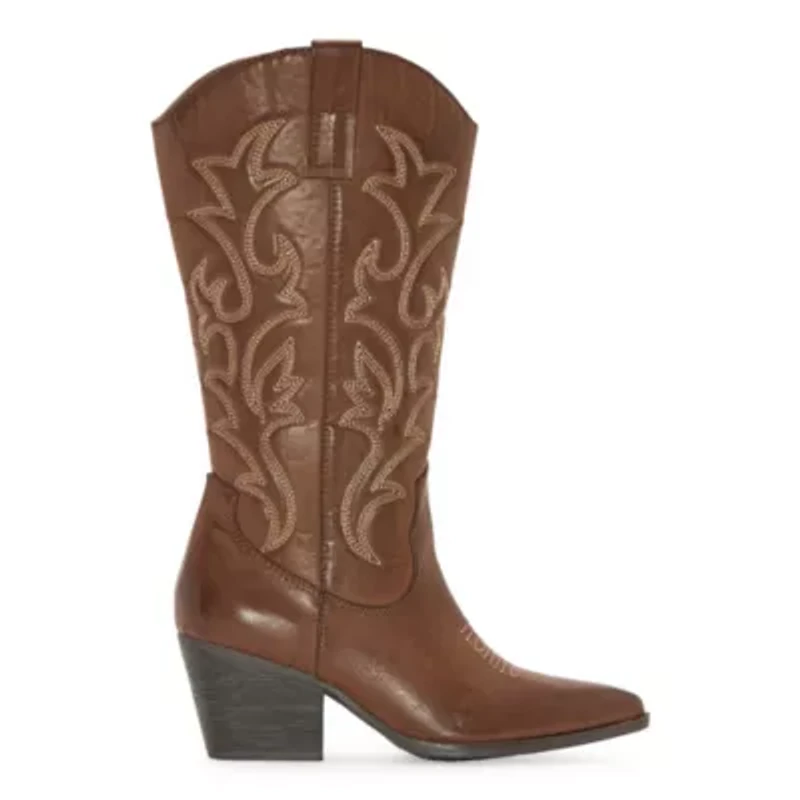 Pop Womens Barry Block Heel Cowboy Boots