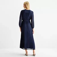 52seven Womens 3/4 Sleeve Fit + Flare Dress