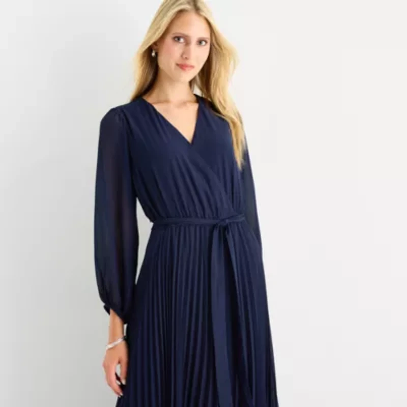 52seven Womens 3/4 Sleeve Fit + Flare Dress