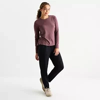 Xersion Womens Cotton Crew Neck Long Sleeve T-Shirt Tall
