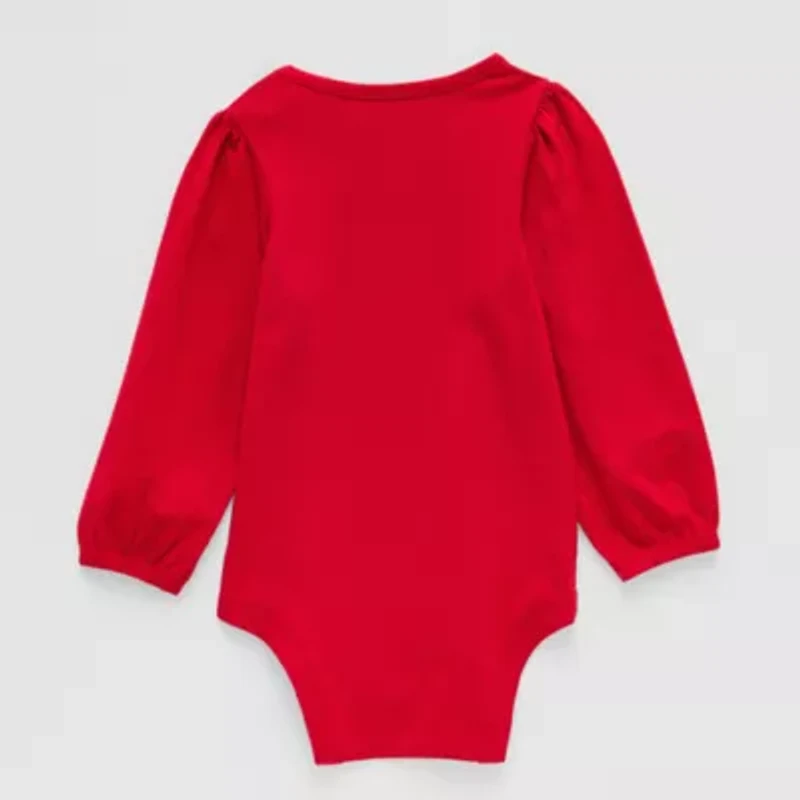 Okie Dokie Baby Girls Round Neck Long Sleeve Bodysuit