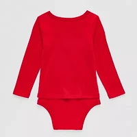 Okie Dokie Toddler Girls Bodysuit Closure Hidden Access Opening Adaptive Round Neck Long Sleeve
