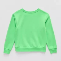 Little & Big Kid Girls Crew Neck Fleece Long Sleeve Grinch Sweatshirt