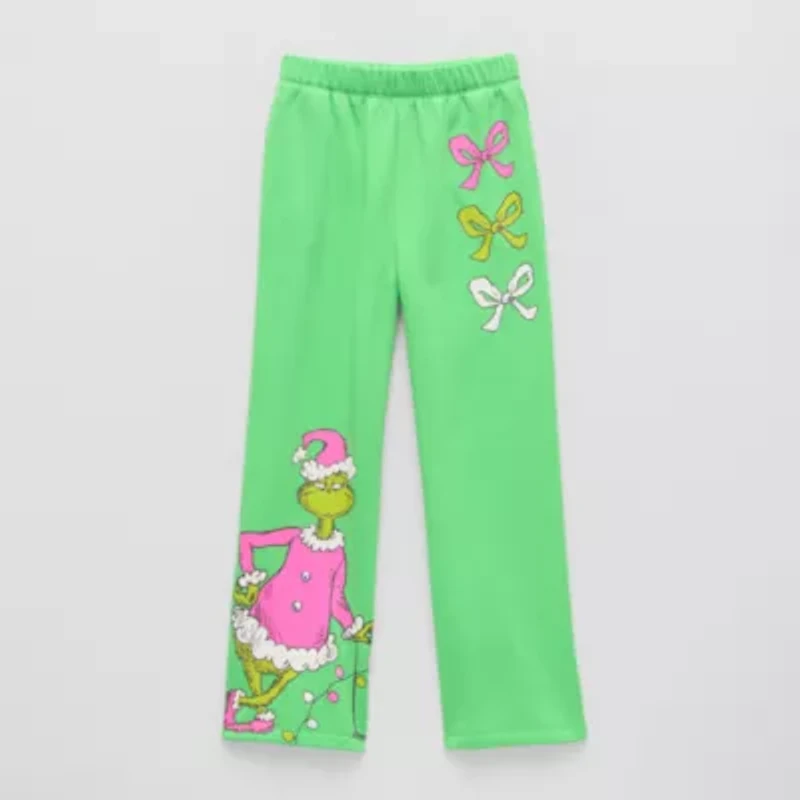 Little & Big Kid Girls Regular Fit Grinch Fleece Pull-On Pant