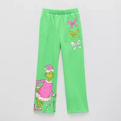 Little & Big Kid Girls Regular Fit Grinch Fleece Pull-On Pant