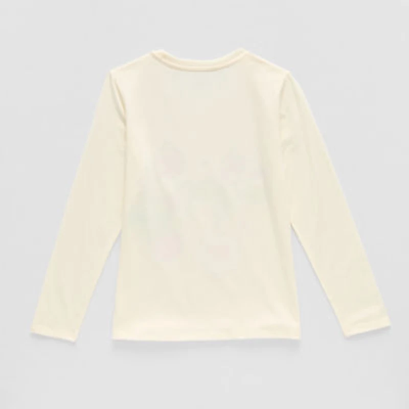 Little & Big Kid Girls Round Neck Long Sleeve Regular Fit Grinch Graphic T-Shirt