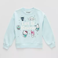 Little & Big Kid Girls Crew Neck Fleece Long Sleeve Hello Kitty Sweatshirt