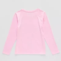 Little & Big Kid Girls Round Neck Long Sleeve Regular Fit Hello Kitty Graphic T-Shirt